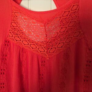 large red long sleeve top